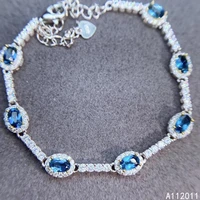 kjjeaxcmy fine jewelry 925 sterling silver inlaid gemstone blue topaz fashion women new hand bracelet support test
