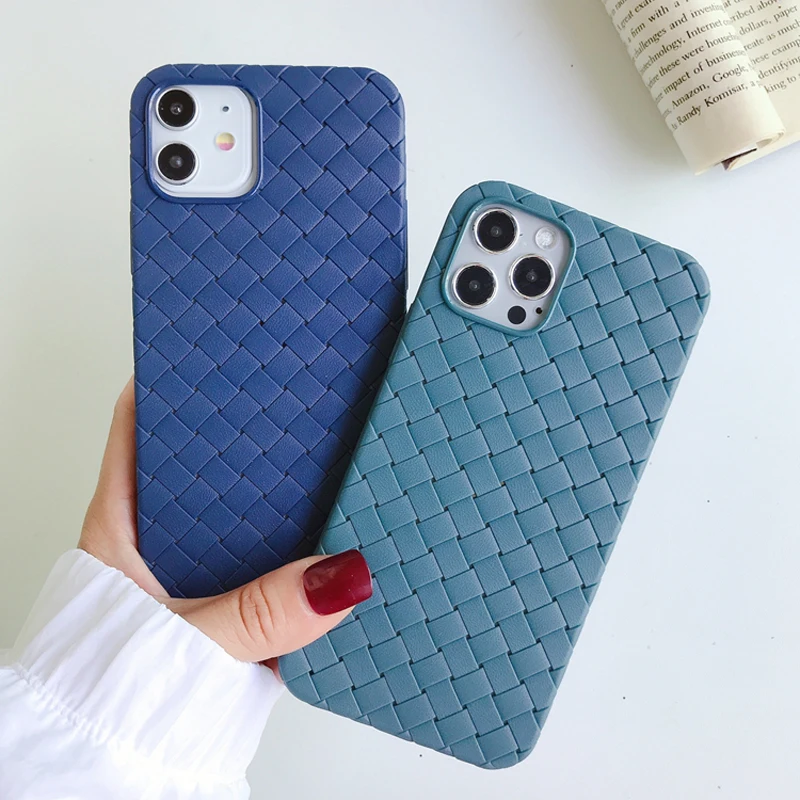 

Luxury Breathable Mesh BV Grid Weave Soft Case For iPhone 13 12 11 Pro Max XS XR X 6S 7 8 Plus SE 2020 Silicone Full Phone Cover
