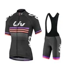 Бесплатная доставка, Женская велосипедная одежда, летние шорты с нагрудником LIV 2022, комплект из Джерси для шоссейного велосипеда, униформа для горного велосипеда, женский костюм, комплект велосипедной одежды