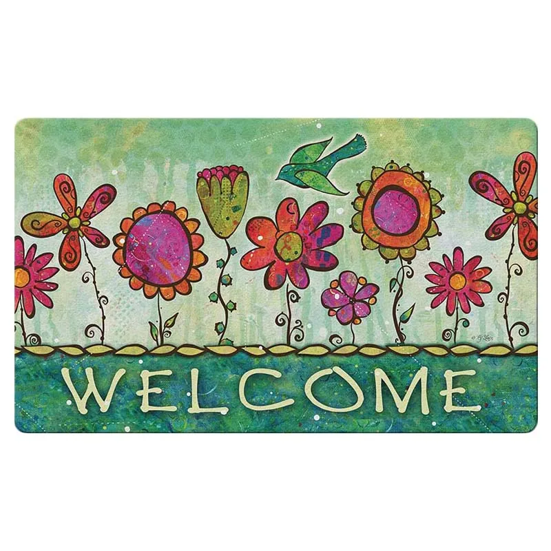 

Home Garden Blooms 18 x 30 Inch Decorative Flower Floor Mat Floral Welcome Doormat