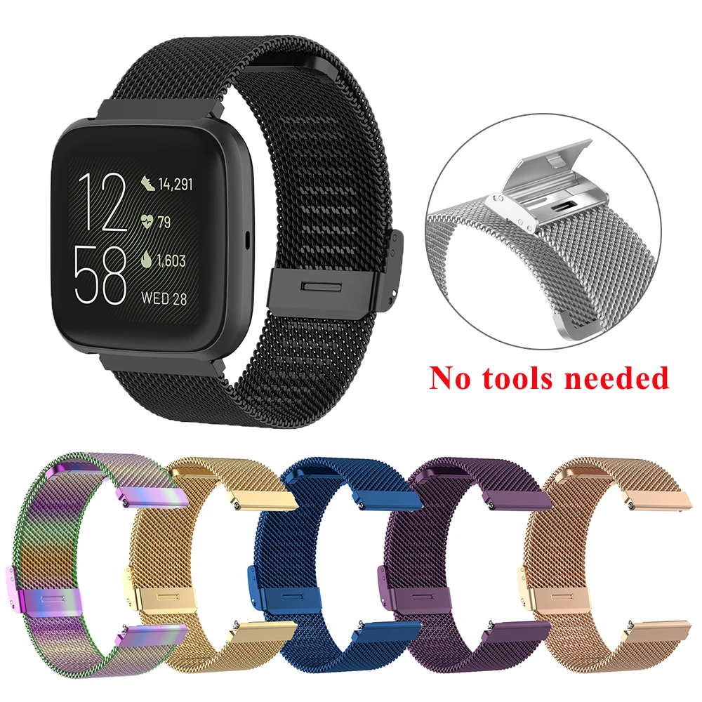 

Stainless Steel Band For Fitbit Versa 2 Strap Metal Wrist Bracelet band for fitbit Verse lite / versa Smart Watch Accessories