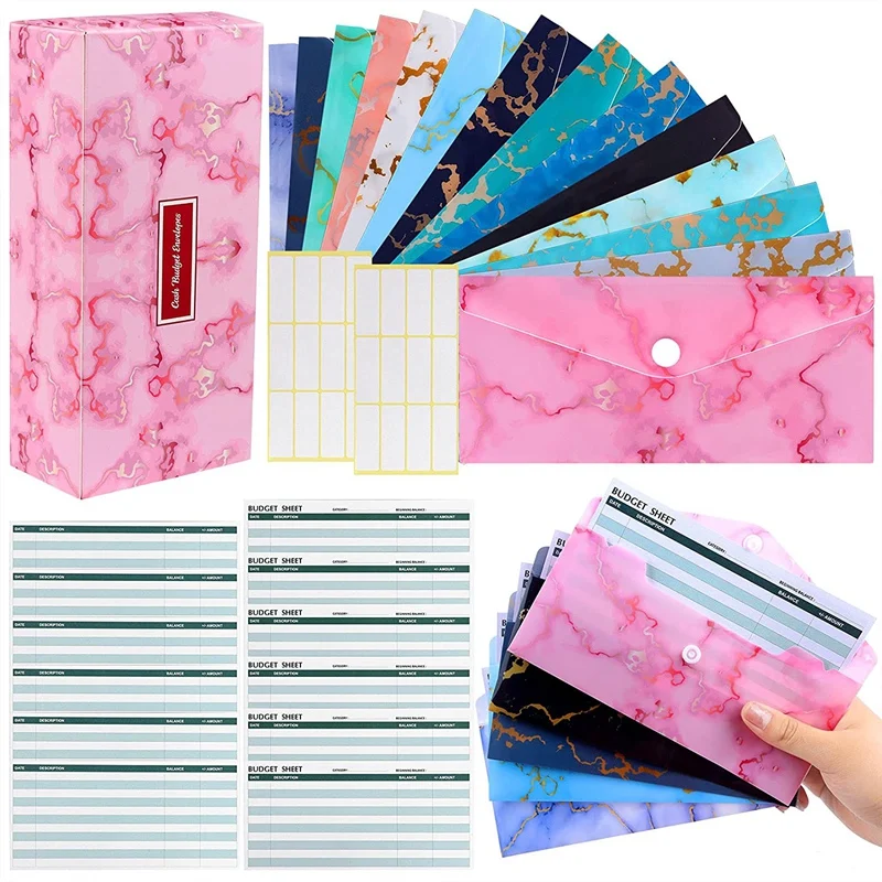 

NEW-33 Pieces Cash Envelopes System for Budgeting Envelopes Waterproof Budget Envelopes They Are Great for Storage Cash