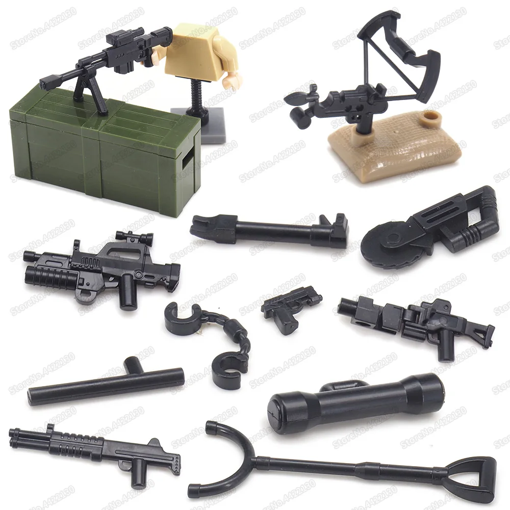 Военный поворотный пистолет оружие строительный блок армия WW2 фигурки солдат