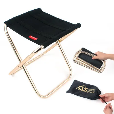 

Quality Outdoor Foldable Fishing Chair Ultra Light Weight Portable Folding Camping Aluminum Alloy Picnic Fishing Chair with Bag