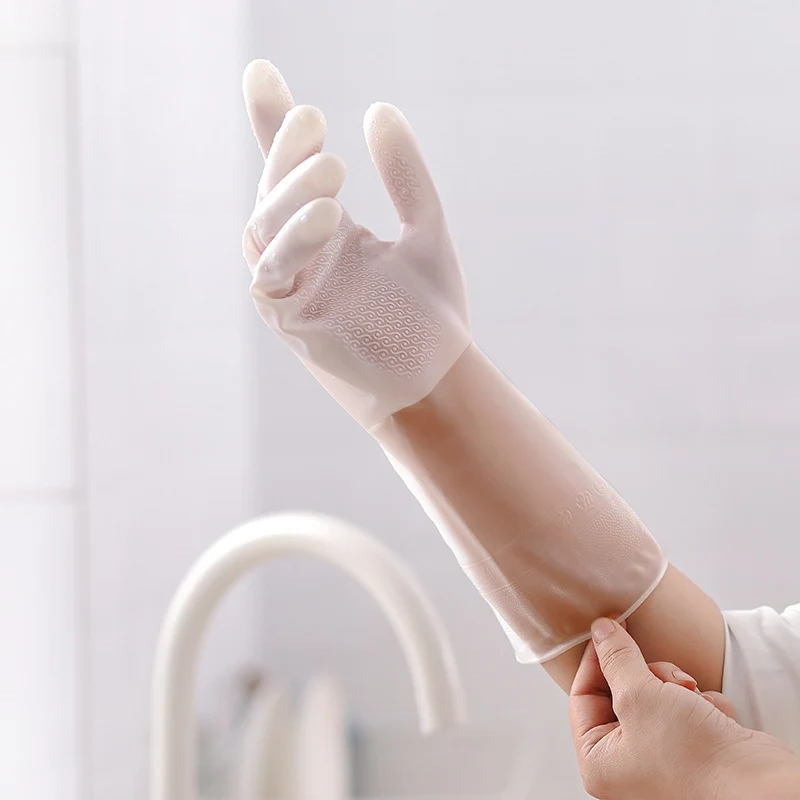 Dishwashing gloves female rubber kitchen washing vegetables household chores Cleaning durable thin waterproof clothes | Дом и сад