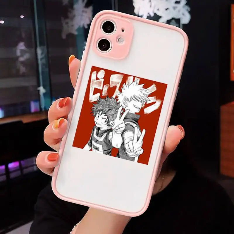 

My Hero Academia Midoriya Phone Case Matte Transparent for iPhone 7 8 11 12 s mini pro X XS XR MAX Plus cover funda