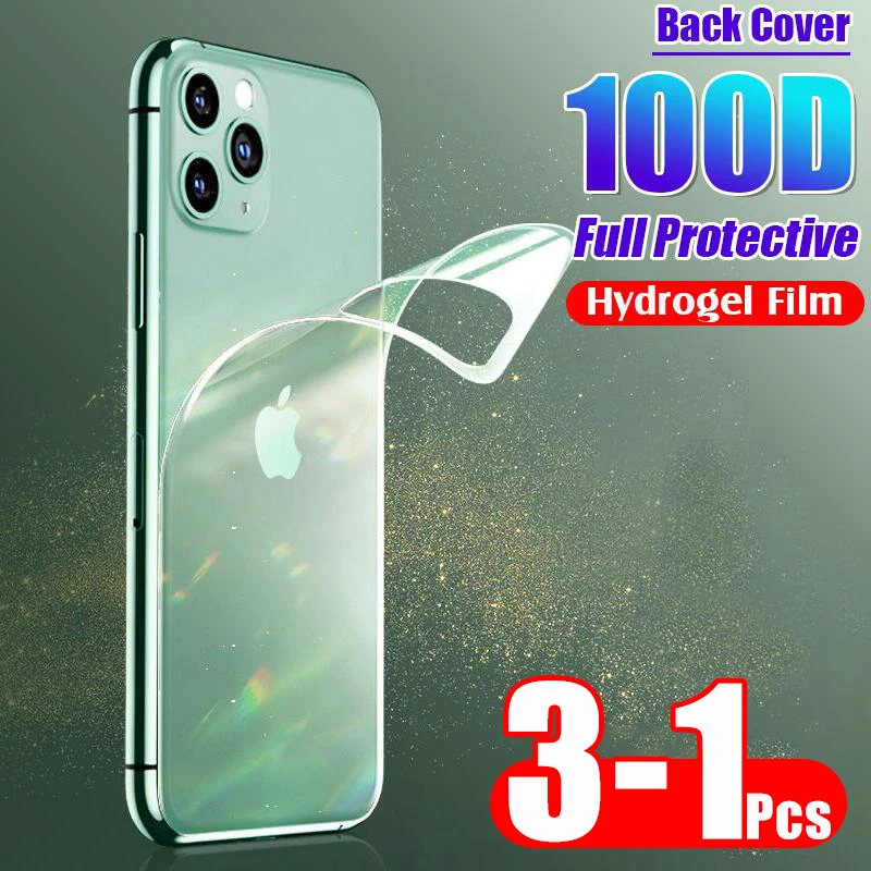 100D Back Protective Hydrogel Film Cover For IPhone 11 Pro 6 6s 8 7 Plus XR X XS Max Full Screen Protector Soft Not Glass | Мобильные - Фото №1