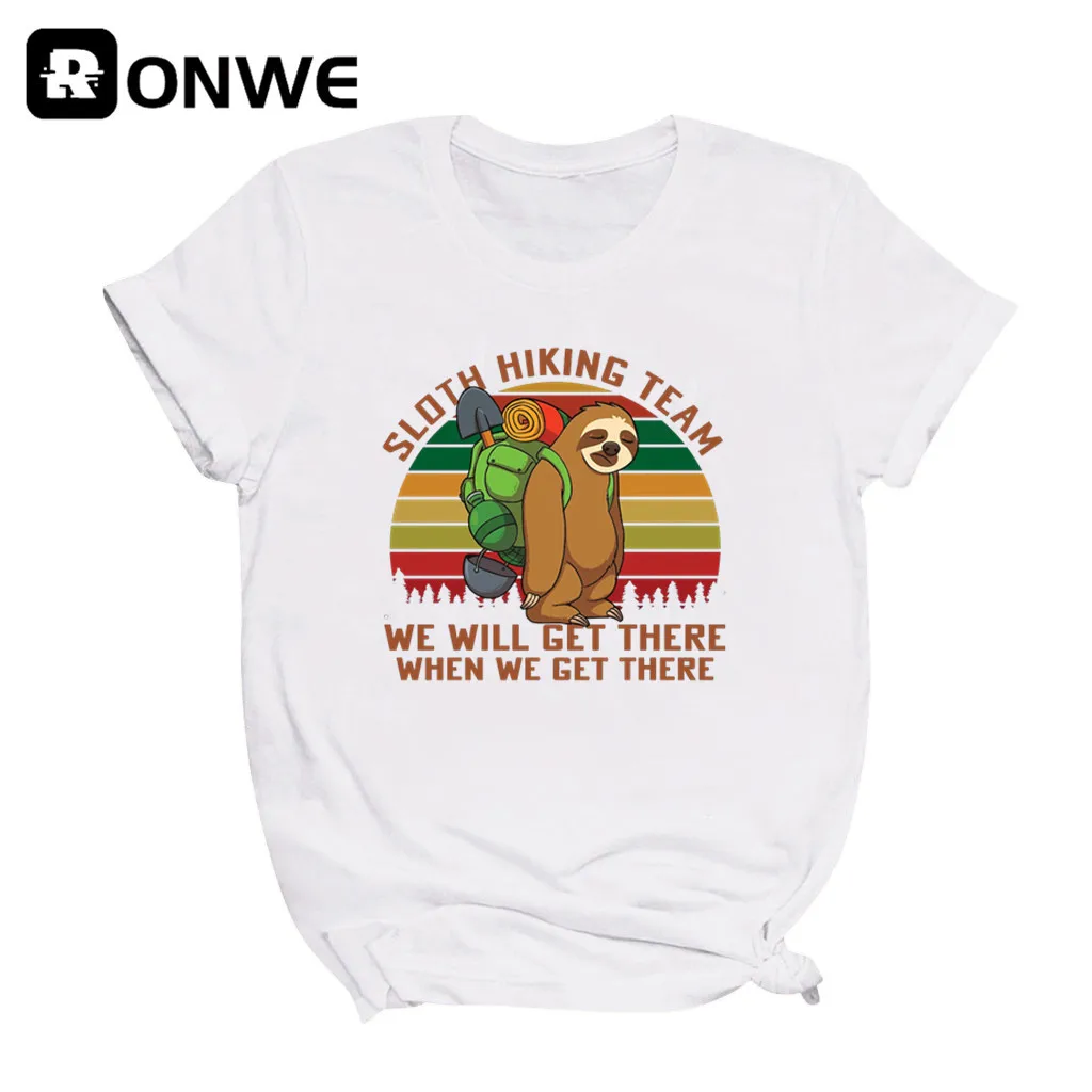 Ленивец походная команда мы приедем туда когда дойдем женские футболки