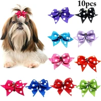 10 pcsset pets dogs hair bows decor creative dog hair bows with lovely dot decorative accessories puppy kitten hair supplies