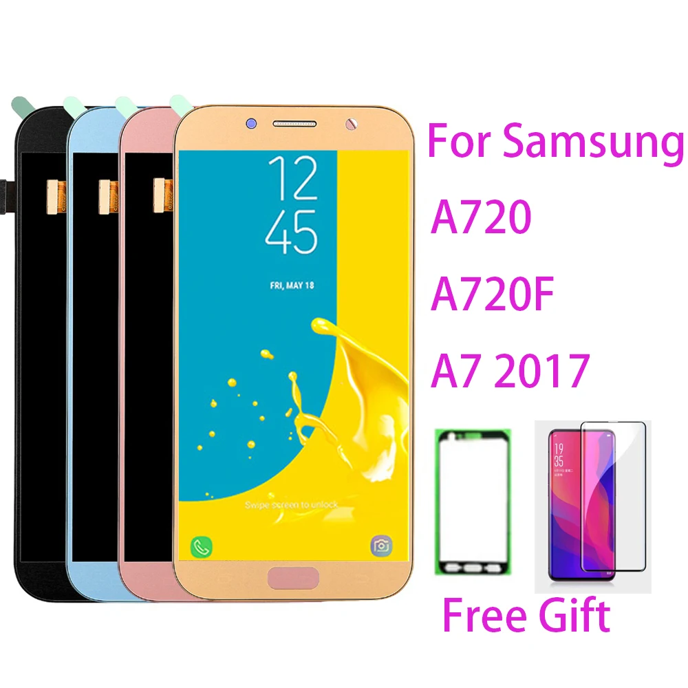 ЖК экран TFT для Samsung Galaxy A720 дигитайзер сенсорного экрана дисплей A7 2017 A720F в