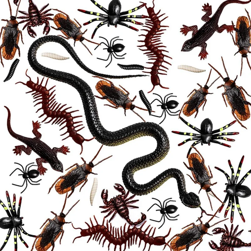 160 шт. реквизит для Хэллоуина таракан паук червь Скорпион геккон игрушки