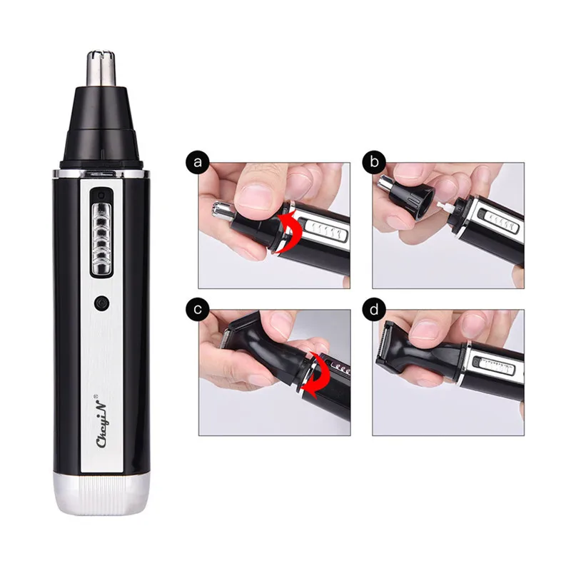 

CkeyiN Professional 4 in 1 Hair Trimmer Rechargeable Nose Ear Hair Clipper Eyebrows Cutting Machine Mower Trimmer Beard Shaver