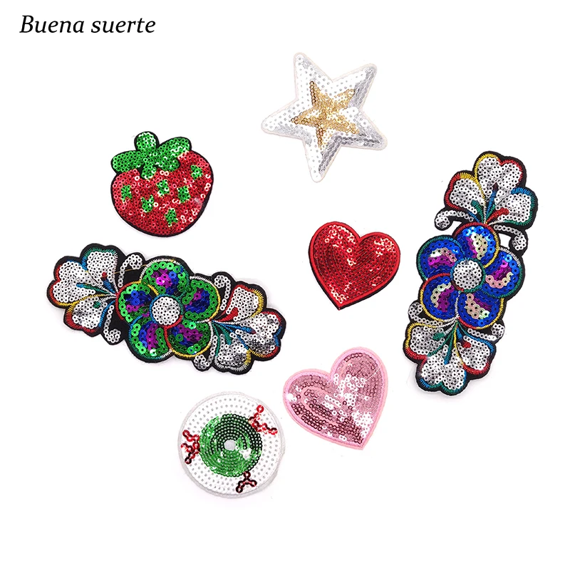 5 шт./лот фрукты глазное яблоко клубника розовое сердце железо на одежде нашивки