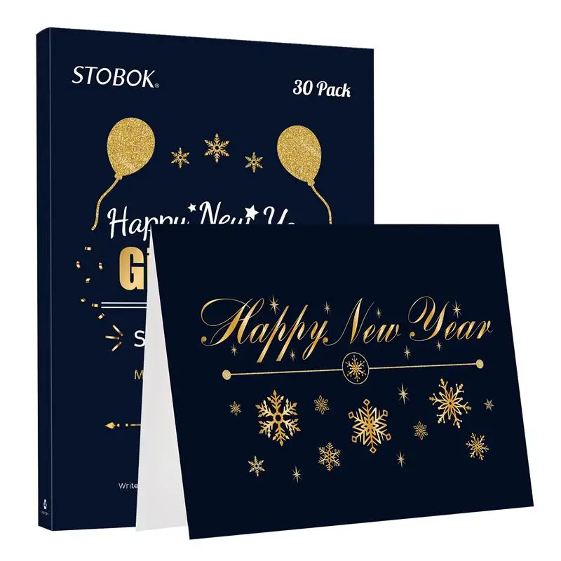 

STOBOK 30pcs/Set Happy New Year Cards Blessing New Year Cards Greeting Message Cards Blank New Year Gift Cards with Envelopes