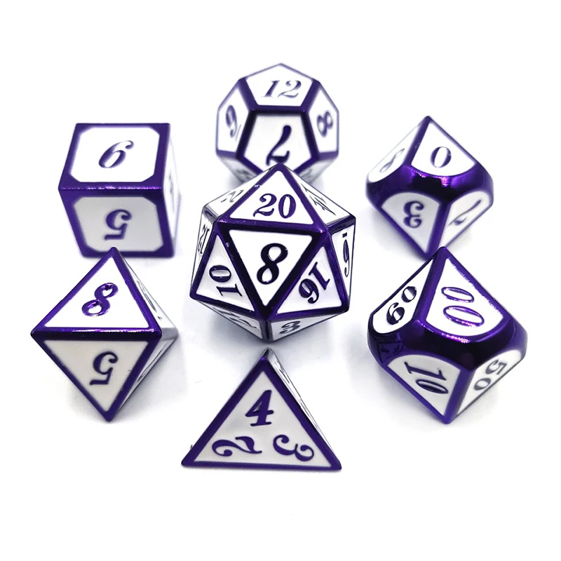 7 шт./лот набор костей DND многоцветные металлические кубики D & D4 D6 D8 D10 D12 D20