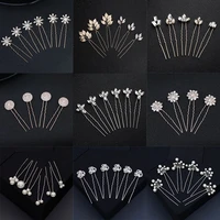 qyy wedding hair accessories rhinestone hairpin hair forks for women bridal headwear pearl headpiece jewelry bridesmaid gift