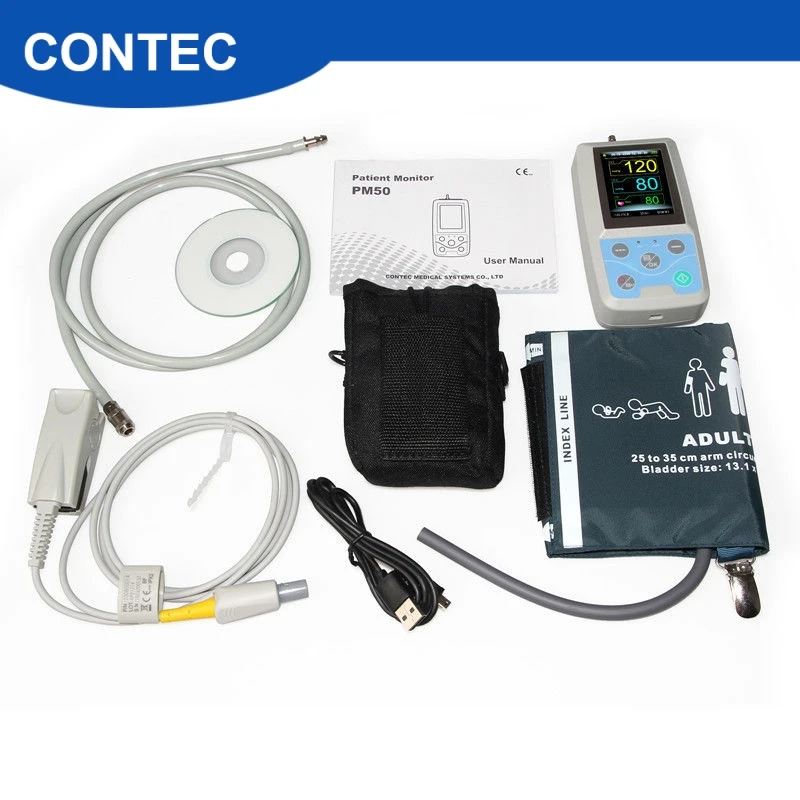FDA CE ICU Vital Signs монитор пациента nibp SPO2 Пульс с ПК программного обеспечения FDA CE PM50 портативный
