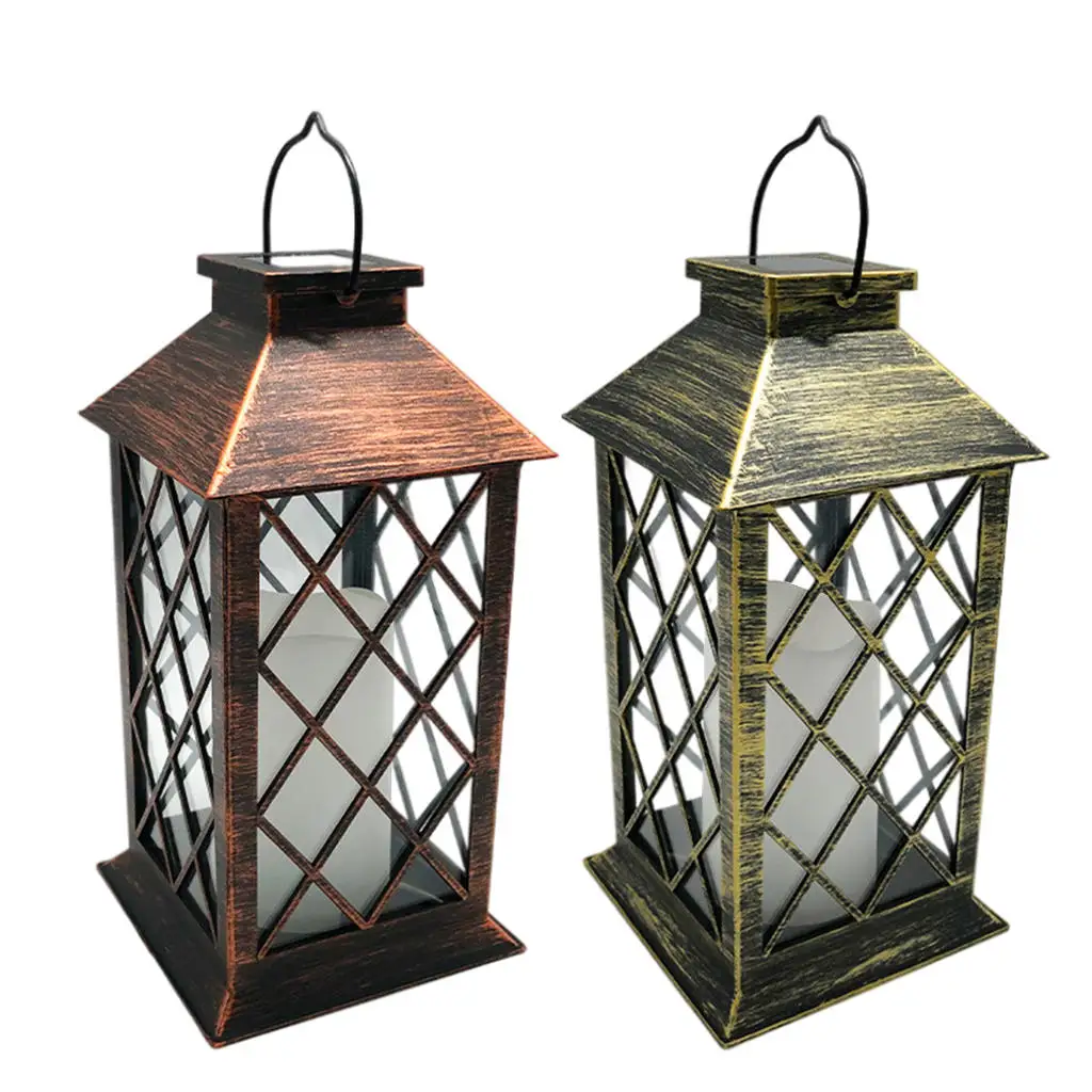 

Outdoor Solar Lantern Xmas Decor Traditional Ornament Decorative Garden Candle Mission Lights for Path Walkway Table Courtyard