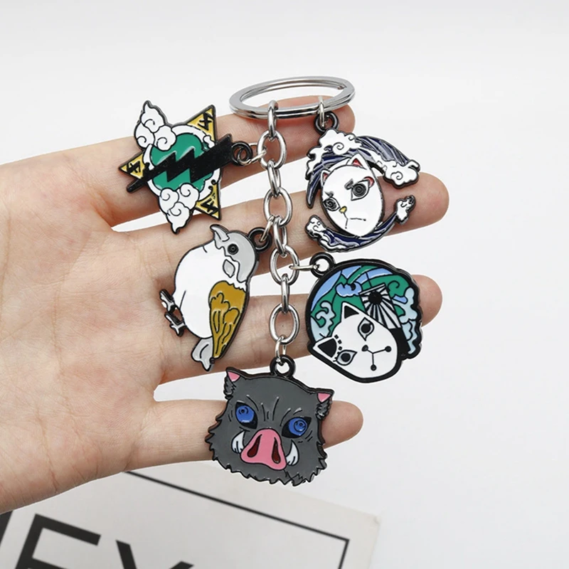

Anime Demon Slayer Kimetsu No Yaiba Acrylic Pendant Keychain Cute Cartoon Bag Key Chains Cosplay Jewelry Gift