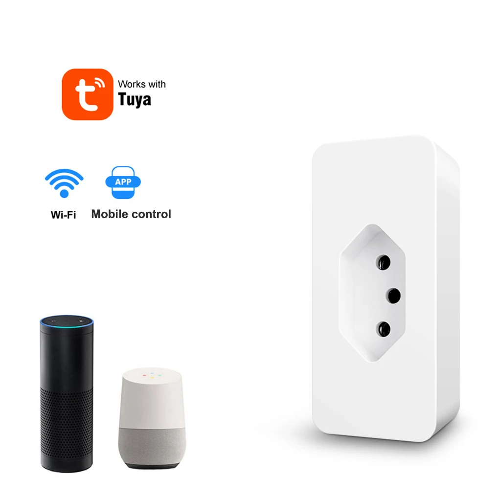 

Brazil Wifi Smart Plug 16A Smart Socket With Timer Power Monitor SmartLife APP Voice Control Works For Google Home Alexa