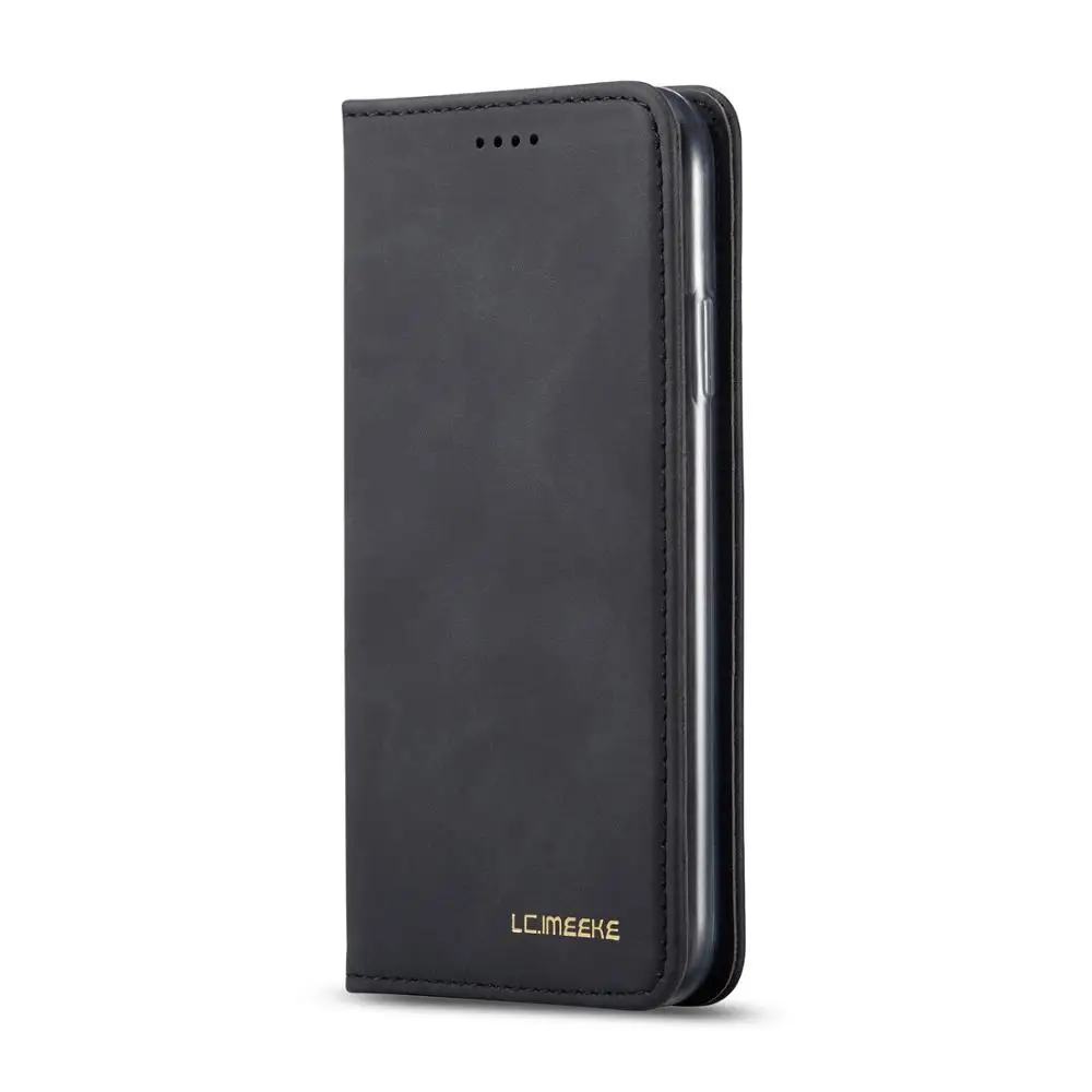 Для Iphone 6,5 6,1 5,8 XS Max XS 7 8 Plus 6,5 дюймов Fundas Carcasas Capinhas чехол милый кожаный кошелек чехол для телефона - Цвет: Black