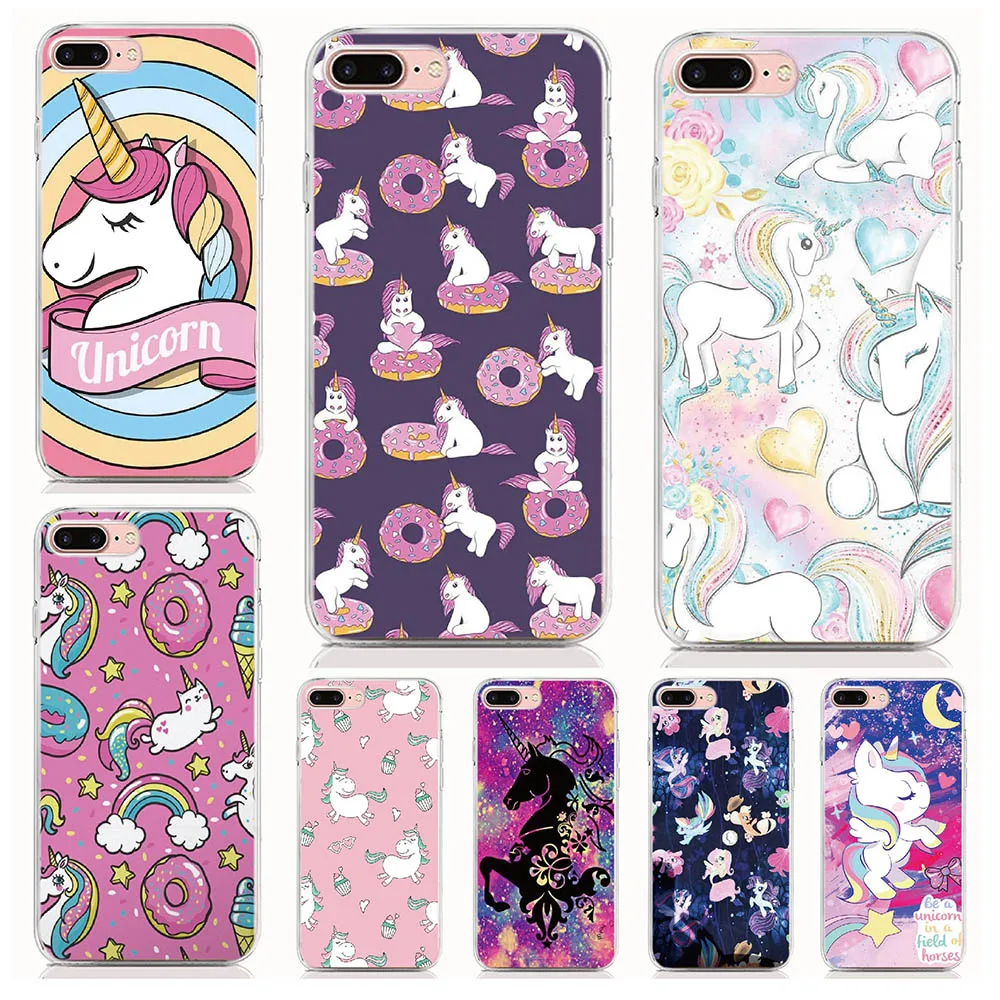 

For Alcate 1X 1C 3C 3V 3X 5 5V Soft Tpu Silicone Case Print Unicorn Rainbow Cover Protective Coque Shell Phone Cases