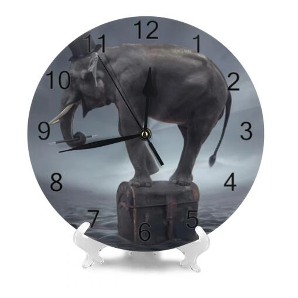 10-дюймовые настенные часы с рисунком слона цифровой циферблат бесшумные модные