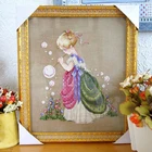 Набор для вышивки крестиком Amishop, садовая девушка Изабелла, выдувание пузырьков и цветов