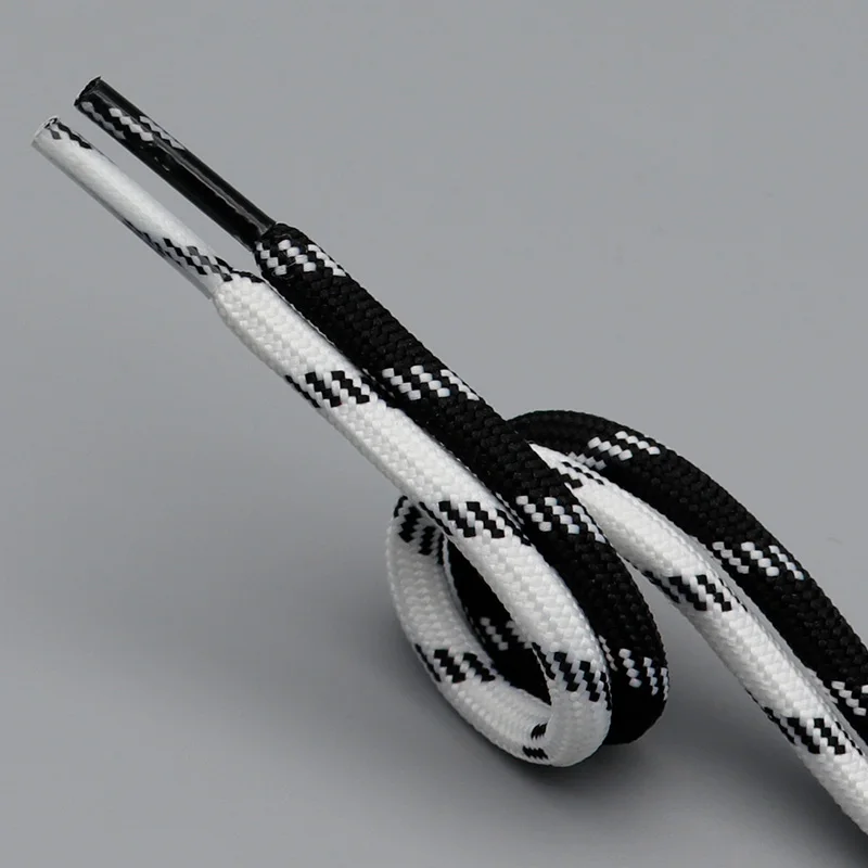 Coolstring 5.5mm Round Laces Sports Black White Red Shoelaces Unisex Casual Shoestring Bootlaces For Clunky Sneakers Dad Shoes