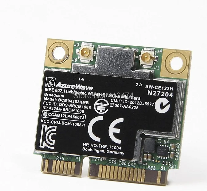 Новинка для HP Broadcom Half MINI PCI-E 802.11AC Wlan Wifi + Bluetooth-совместимая 4.0 беспроводная карта PSP