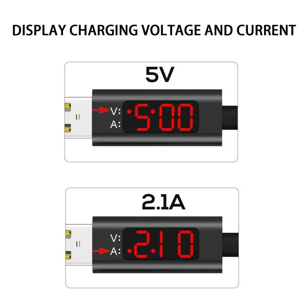 1 м USB напряжение тока умный дисплей линия данных Быстрая зарядка тип-c Android кабель