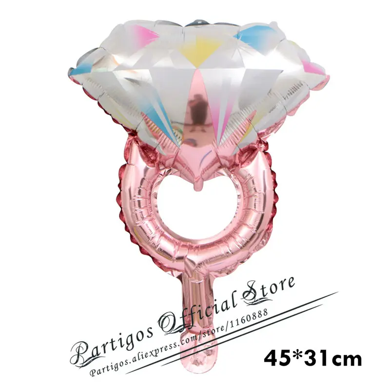 mini rose gold Золотое кольцо с бриллиантами, шар из фольги, розовое золото, шар для невесты, буквенный шар, шар для невесты, украшение для свадьбы, помолвки, свадьбы, вечеринки - Цвет: mini rose gold