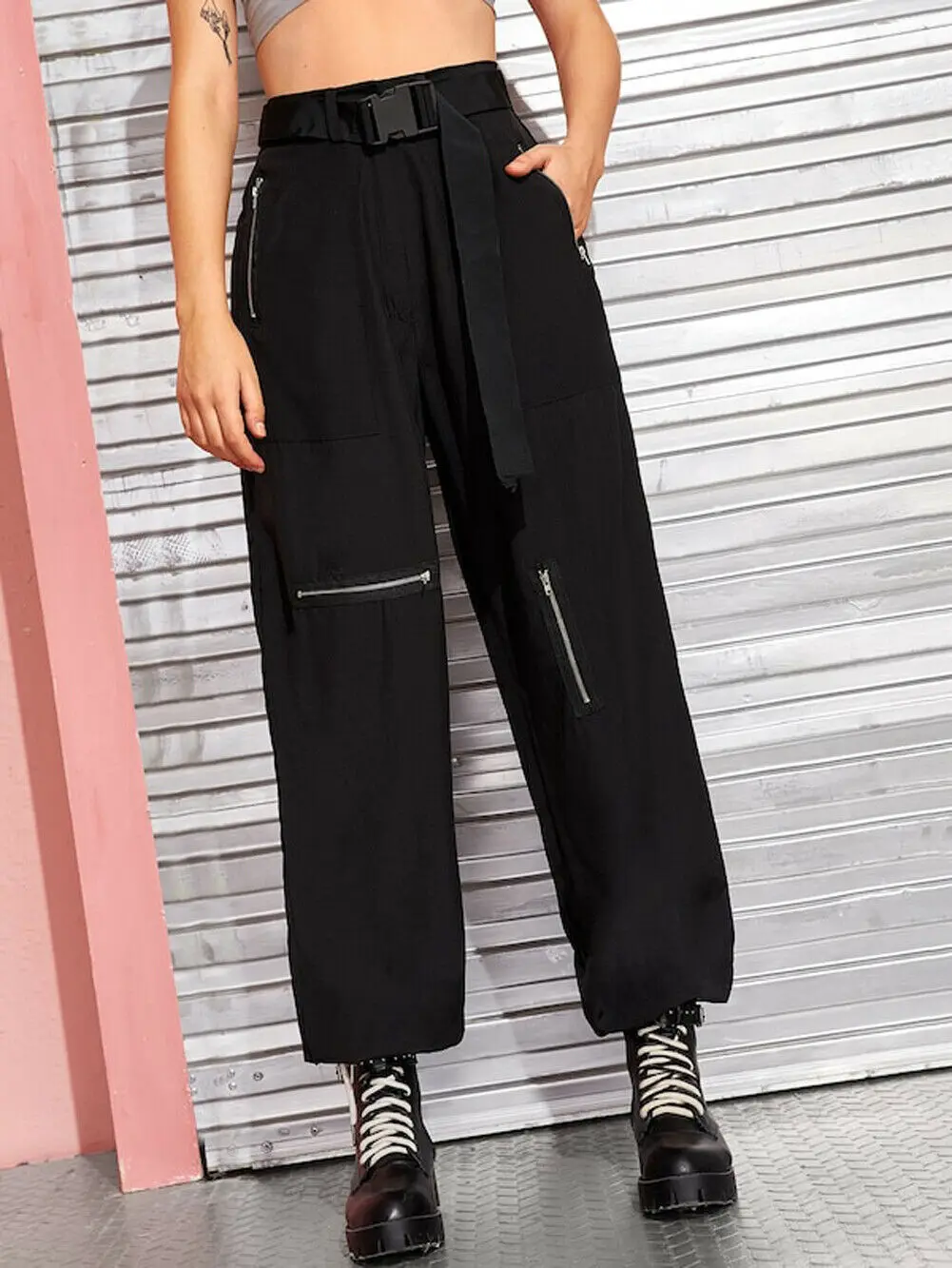 Новые модные женские брюки Карго повседневные Хип Хоп военный армейский боевой