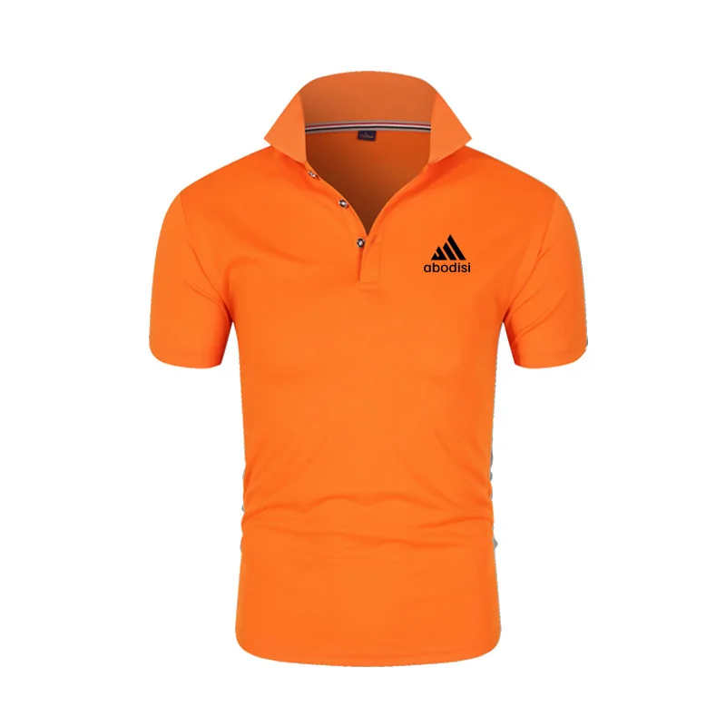 

Brand Men's High Quality Short Sleeve T-Shirt Solid Color Stand-up Collar Long T-Shirt Polo Shirt Sports Polo Shirt