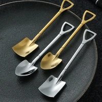 2pcs coffee spoon cutlery stainless steel iron shovel ice cream spoon creative tea spoon fashion tableware