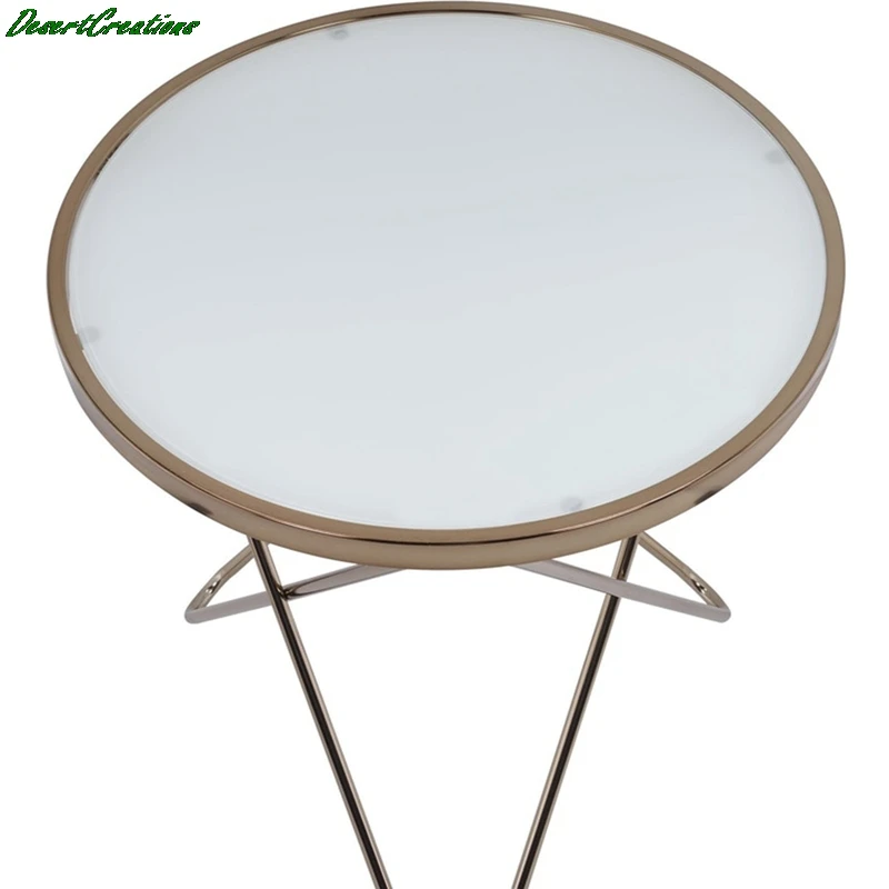 

Coffee Tray Side Sofa Table Stand End Table In Champagne & Frosted Glass