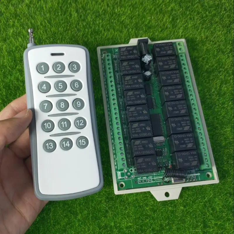 DC12V 24V 15CH RF Wireless Remote Control Switch transmitter &amp receiver Light /curtain /door control power on off | Обустройство