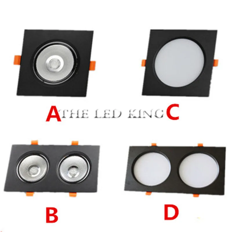 Квадратный яркий утопленный двойной светодиодный Диммируемый квадратный