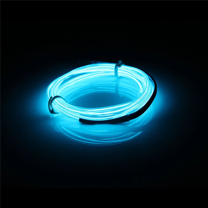 Ice Blue Smuxi 1 м EL светодиодный EL провод Светодиодная лента DC 12 В Гибкая мягкая трубка провод неоновый светящийся автомобильный трос 10 цветов свет вечерние рождественские украшения - Испускаемый цвет: Ice Blue