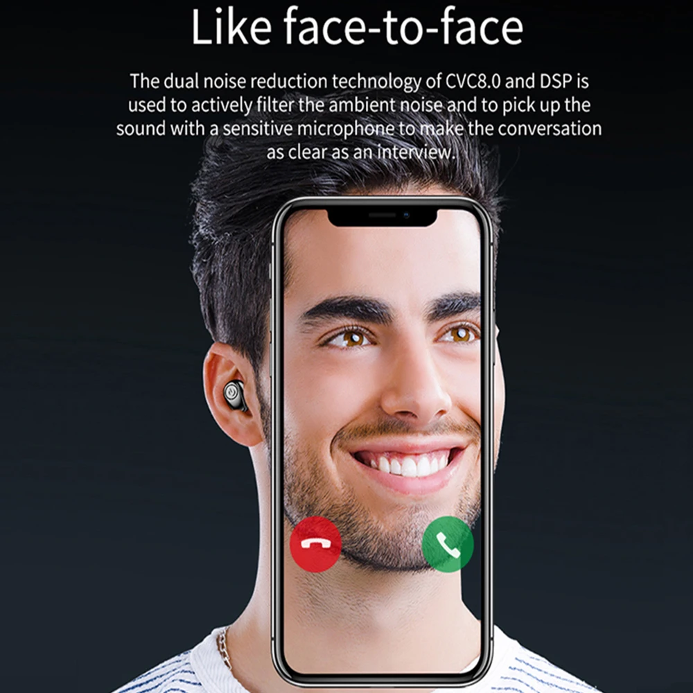 B5 TWS Bluetooth 5 0 Беспроводная гарнитура наушники с сенсорным управлением