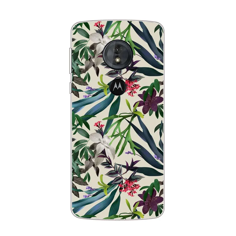 For Motorola Moto g6 play Case Silicon Full flower Painting Soft TPU Back Cover for plus protect Phone bags |