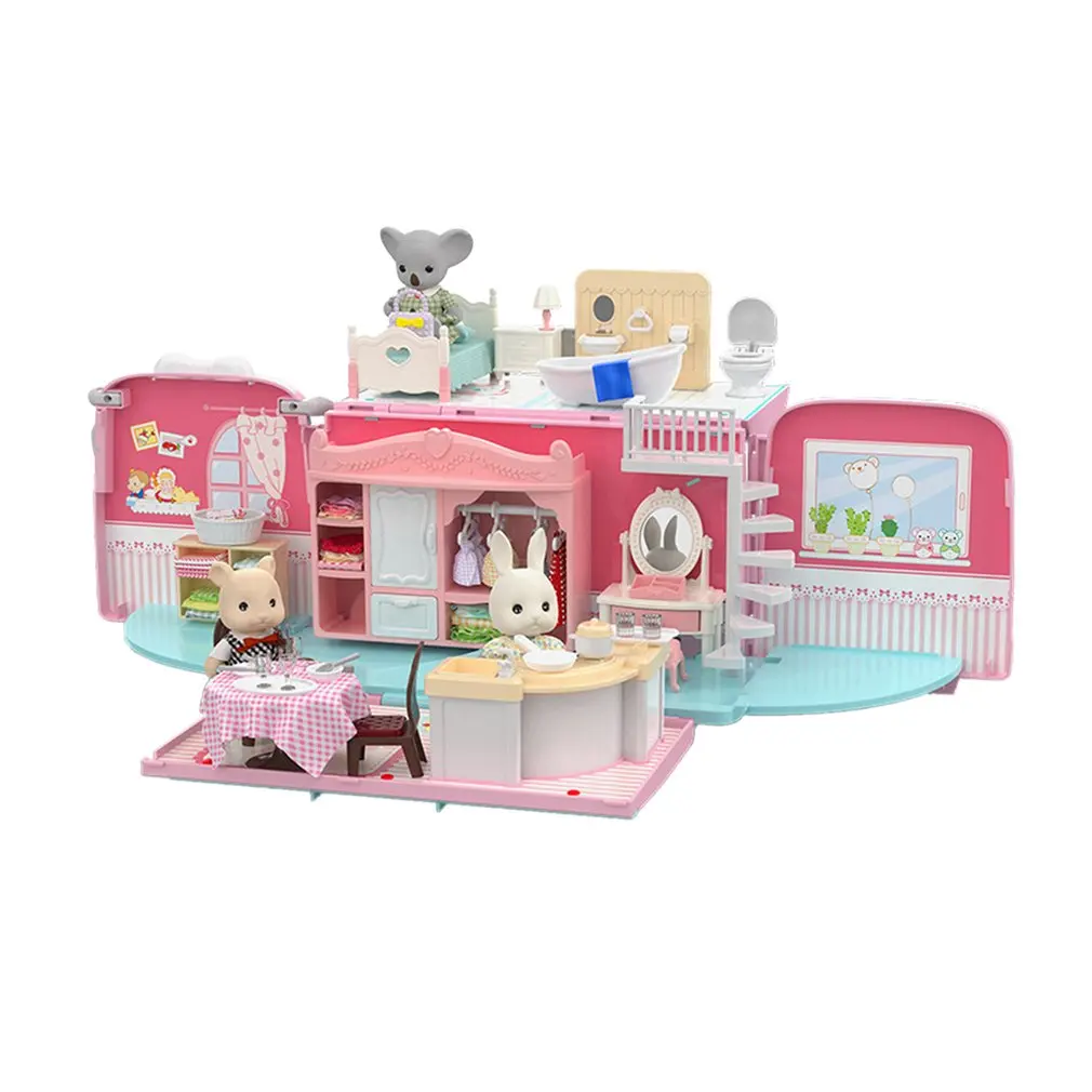 

Dollhouse Scene Toys - Koala Town Bus Fun DIY House Lovely Household Toy Exquisite Doll House Scene Toy