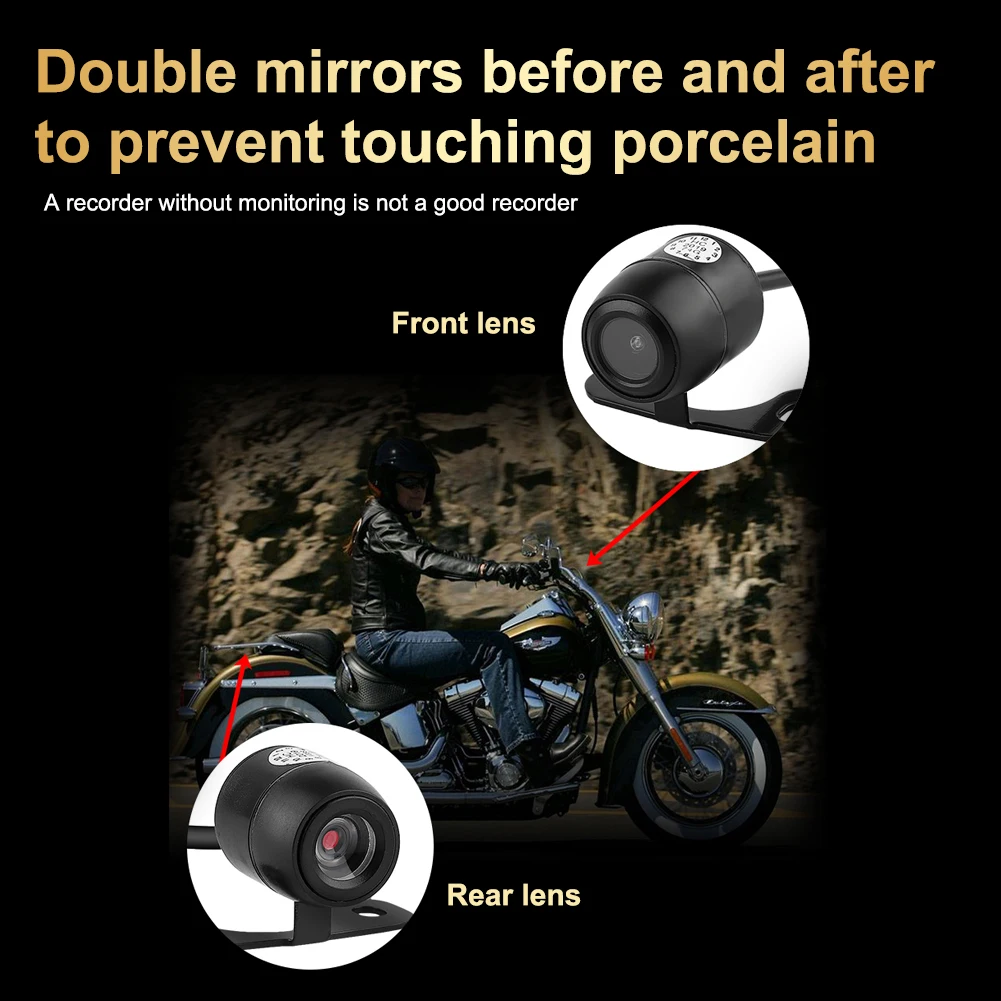 1080P HD 3.0&quot Motorcycle Camera Driving Recorder Motorbike Dual Lens Front Rear Night Vision Dashcam |