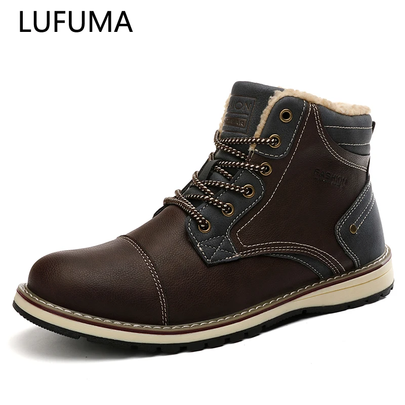 LUFUMA/брендовые теплые короткие плюшевые повседневные мужские Ботильоны зимние