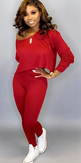 Женские осенние новые повседневные комплекты из 2 предметов однотонный пуловер с