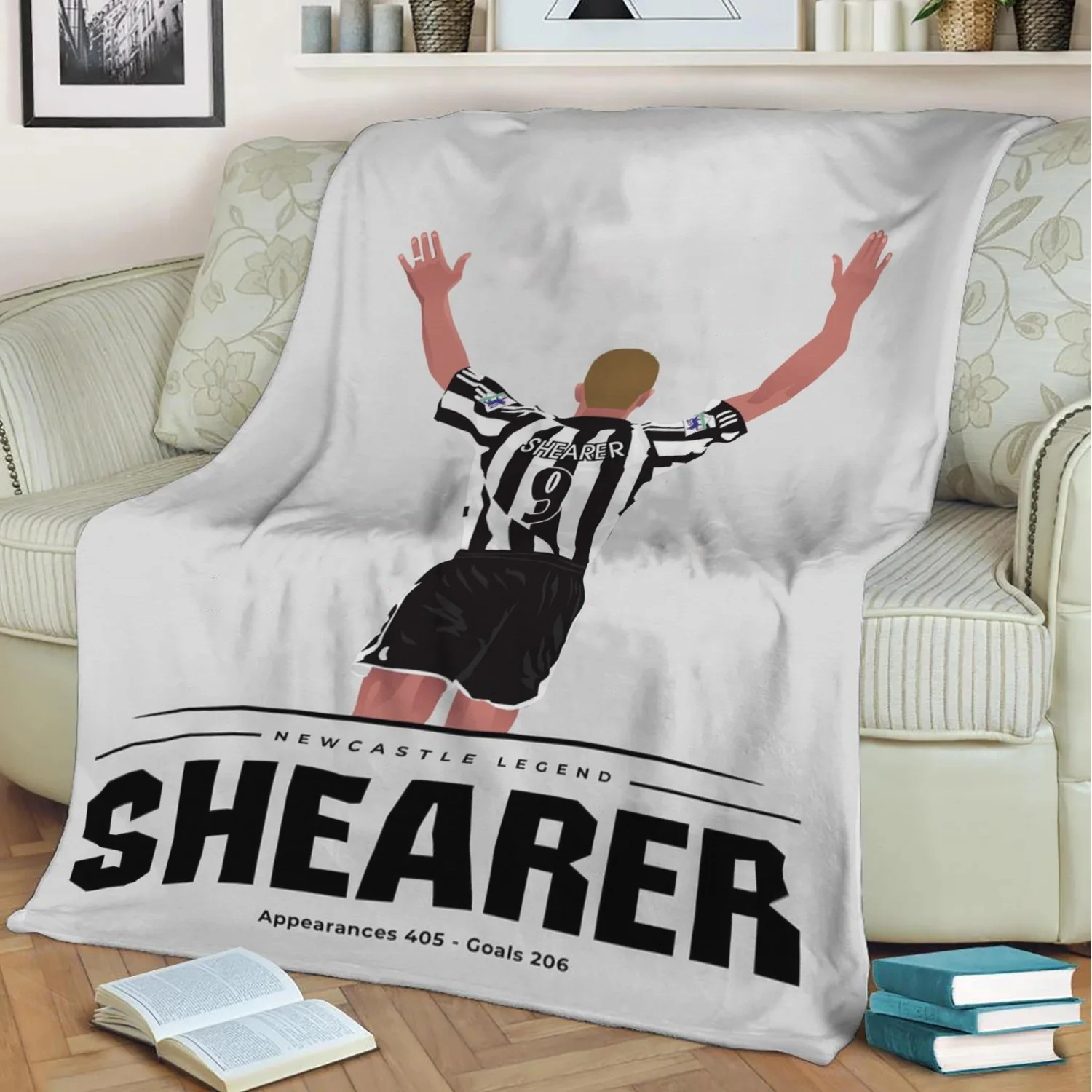 

Alan Shearer-Manta de felpa con estampado 3D para decoración del hogar, suave, cálida, lavable, para la siesta, envío directo