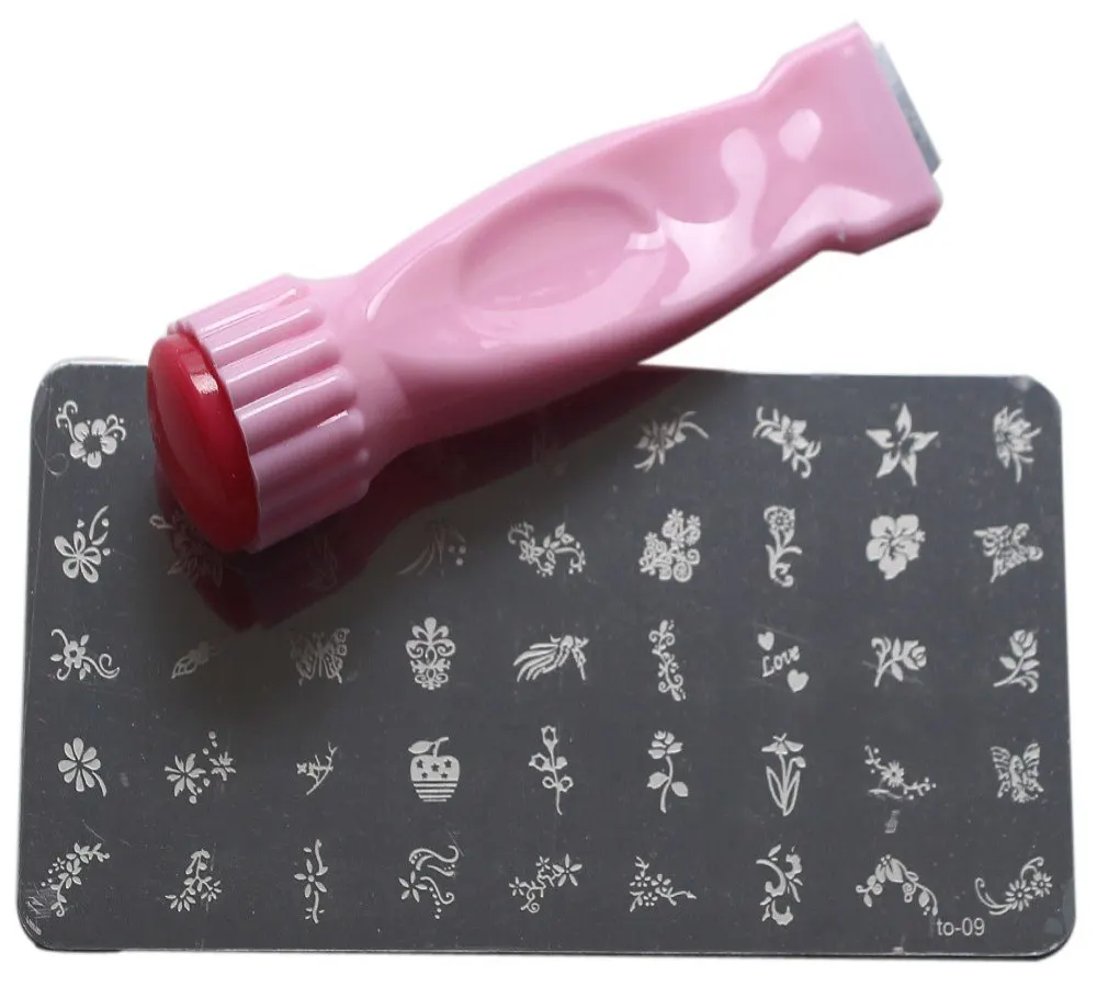 Силиконовый скребок для дизайна ногтей с колпачком штамповочный шаблон