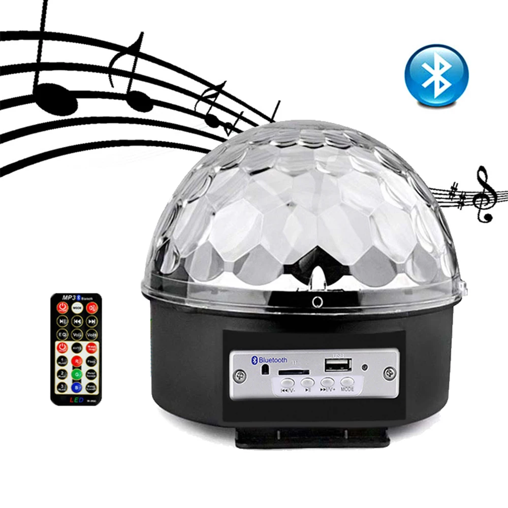 

9 Color LED Disco Light With Bluetooth Remote Control Disco Ball Laser Party Lights 18W DJ Stage Lamp Lumiere Soundlights