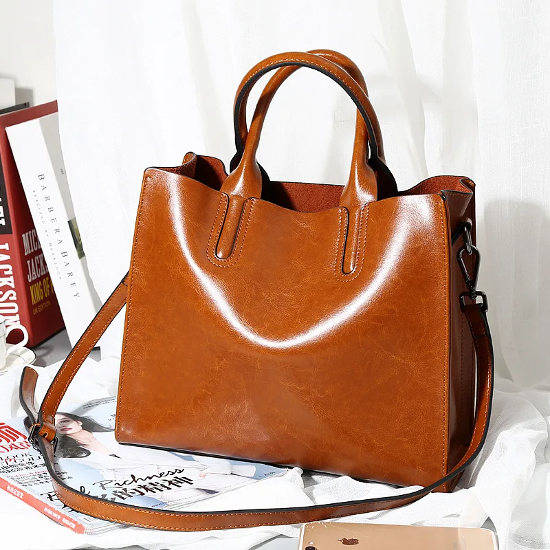 Кожаная сумка на плечо HANSOMFY женские винтажные сумки роскошная женская