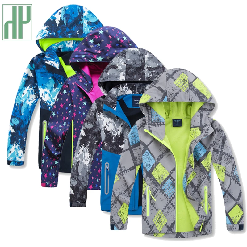 Детская куртка одежда с динозавром Ветровка на молнии капюшоном Детское пальто